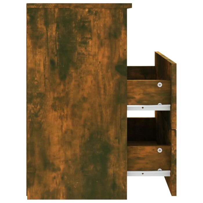 Tables de chevet 2 pcs Chêne fumé 50x32x60 cm – Image 7