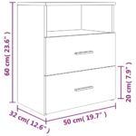 Tables de chevet 2 pcs Chêne fumé 50x32x60 cm – Image 8