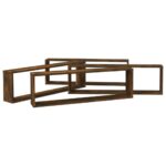 Étagères murales cubiques 4 pcs Chêne fumé 100x15x30 cm – Image 2