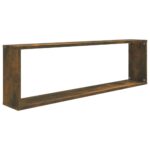 Étagères murales cubiques 4 pcs Chêne fumé 100x15x30 cm – Image 3