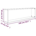 Étagères murales cubiques 4 pcs Chêne fumé 100x15x30 cm – Image 8