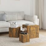 Tables d'appoint 3 pcs Chêne fumé Bois d'ingénierie – Image 4
