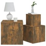 Tables d'appoint 3 pcs Chêne fumé Bois d'ingénierie – Image 5