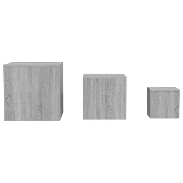 Tables d'appoint 3 pcs Sonoma gris Bois d'ingénierie – Image 2