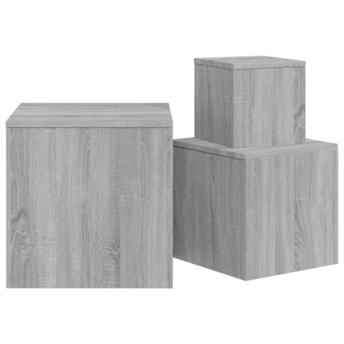Tables d'appoint 3 pcs Sonoma gris Bois d'ingénierie – Image 3