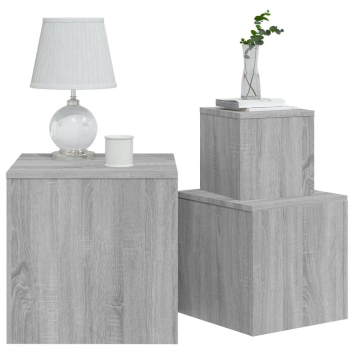 Tables d'appoint 3 pcs Sonoma gris Bois d'ingénierie – Image 5