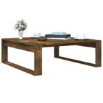 Table basse Chêne fumé 100x100x35 cm Bois d'ingénierie – Image 2