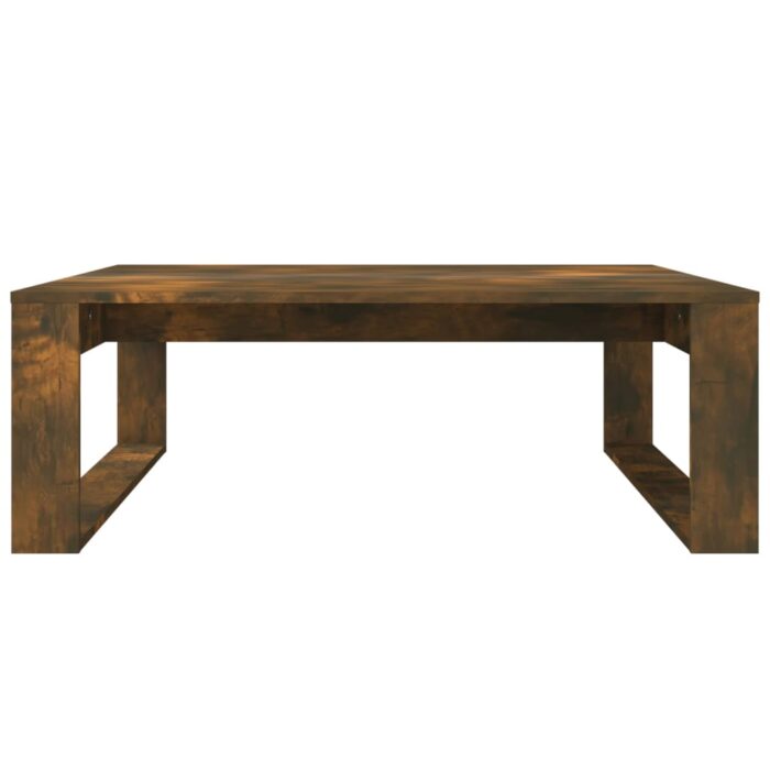 Table basse Chêne fumé 100x100x35 cm Bois d'ingénierie – Image 3