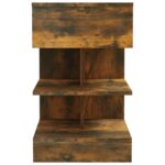 Tables de chevet 2 pcs chêne fumé 40x35x65 cm bois d’ingénierie – Image 2
