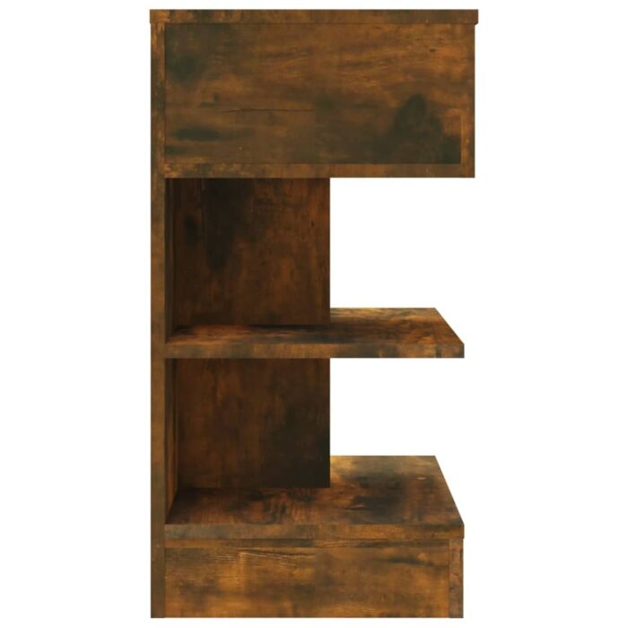 Tables de chevet 2 pcs chêne fumé 40x35x65 cm bois d’ingénierie – Image 3