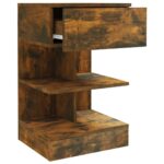 Tables de chevet 2 pcs chêne fumé 40x35x65 cm bois d’ingénierie – Image 4