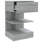 Table de chevet Sonoma gris 40x35x65 cm Bois d'ingénierie – Image 3