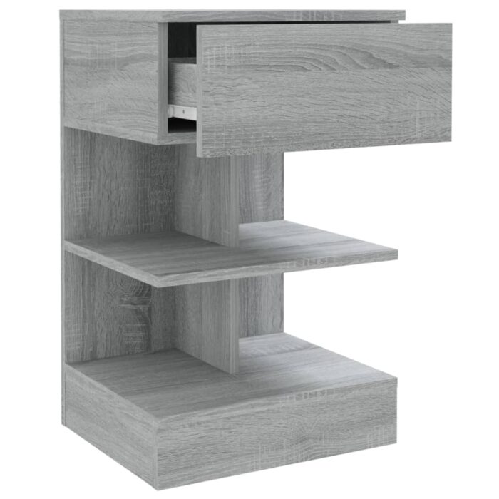 Table de chevet Sonoma gris 40x35x65 cm Bois d'ingénierie – Image 3