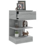 Table de chevet Sonoma gris 40x35x65 cm Bois d'ingénierie – Image 4