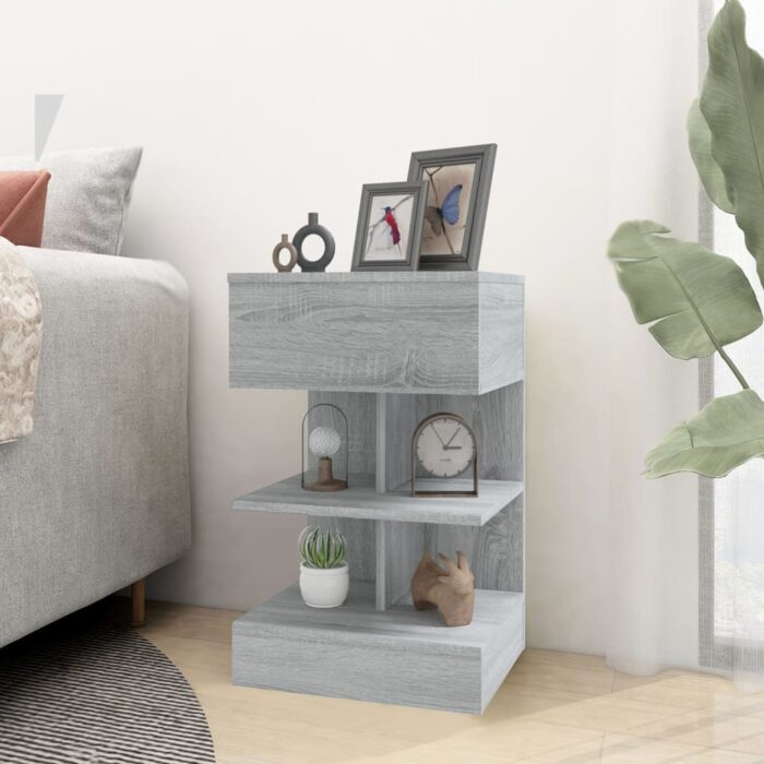 Table de chevet Sonoma gris 40x35x65 cm Bois d'ingénierie – Image 5