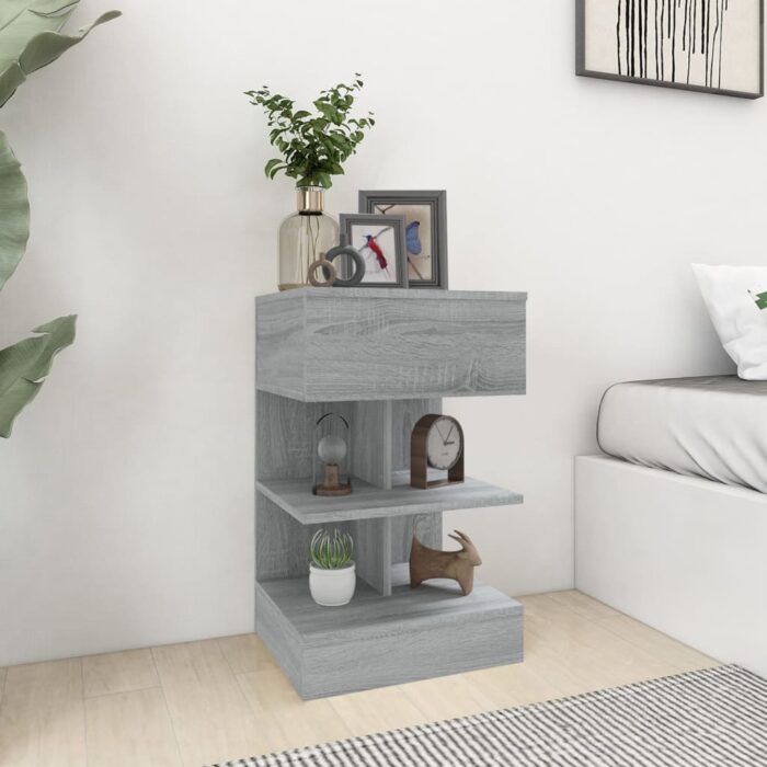 VXL8720286979433_m_en_hd_1.jpg Table de chevet Sonoma gris 40x35x65 cm Bois d'ingénierie – Image 1