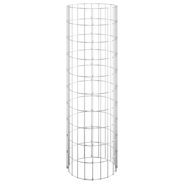 Lit surélevé à gabion circulaire 3pcs Acier galvanisé Ø30x100cm – Image 2