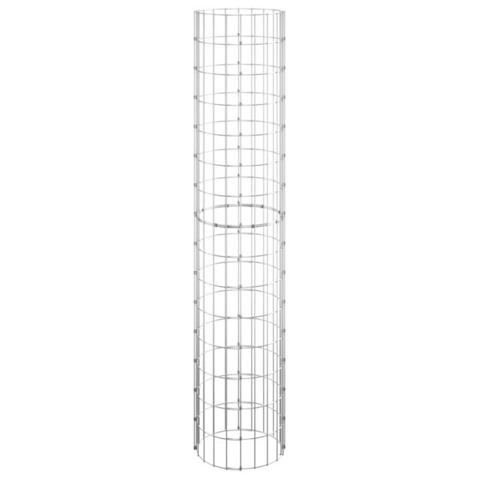 Lit surélevé à gabion circulaire 3pcs Acier galvanisé Ø30x150cm – Image 2