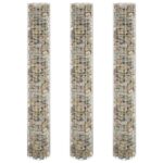 Lit surélevé à gabion circulaire 3pcs Acier galvanisé Ø30x200cm