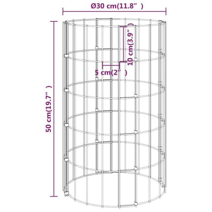 Lits surélevés à gabion circulaires 4 pcs Ø30x50/100/150/200 cm – Image 3