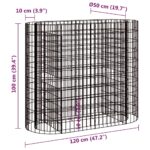 Lit surélevé à gabion Fer galvanisé 120x50x100 cm – Image 6