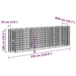 Lit surélevé à gabion Fer galvanisé 330x50x100 cm – Image 6