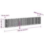 Lit surélevé à gabion Fer galvanisé 540x50x100 cm – Image 6