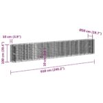 Lit surélevé à gabion Fer galvanisé 610x50x100 cm – Image 6