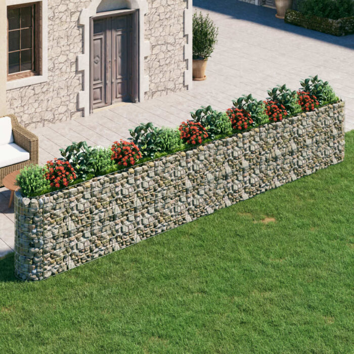 Lit surélevé à gabion Fer galvanisé 610x50x100 cm – Image 1