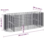 Lit surélevé à gabion Fer galvanisé 300x100x100 cm – Image 6