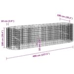 Lit surélevé à gabion Fer galvanisé 400x100x100 cm – Image 6