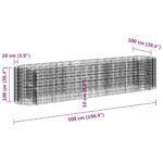 Lit surélevé à gabion Fer galvanisé 500x100x100 cm – Image 6