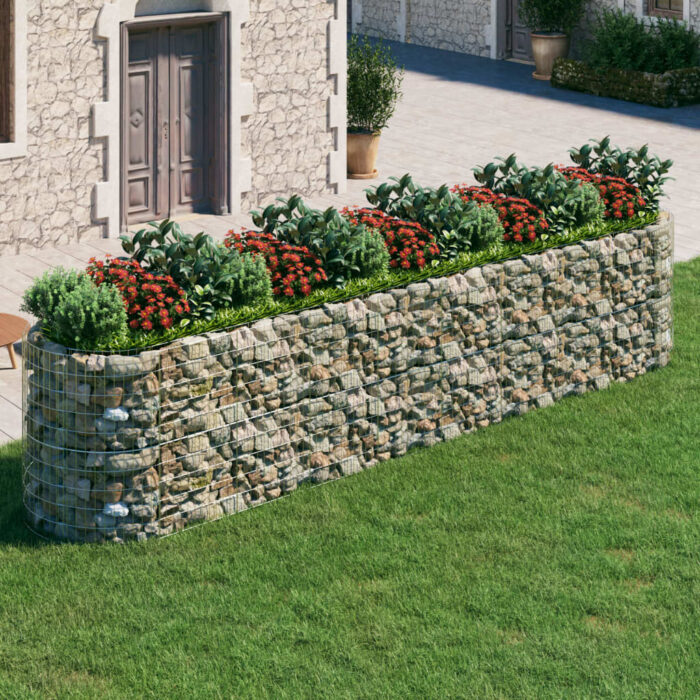 Lit surélevé à gabion Fer galvanisé 500x100x100 cm – Image 1