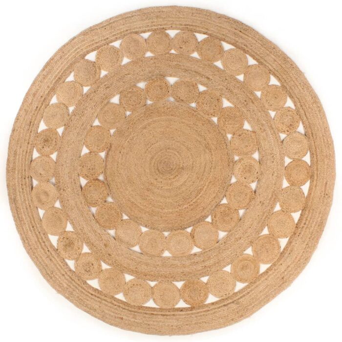 Tapis Design tressé Jute 180 cm Rond – Image 1