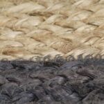 Tapis fait à la main Jute avec bord gris foncé 210 cm – Image 3