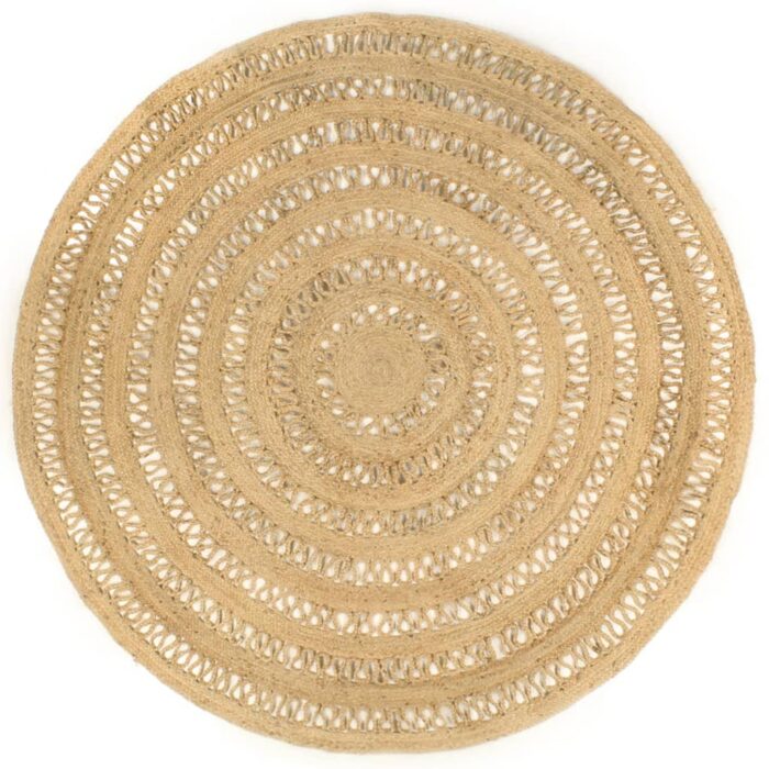 Tapis fait à la main Jute tressée 210 cm – Image 1