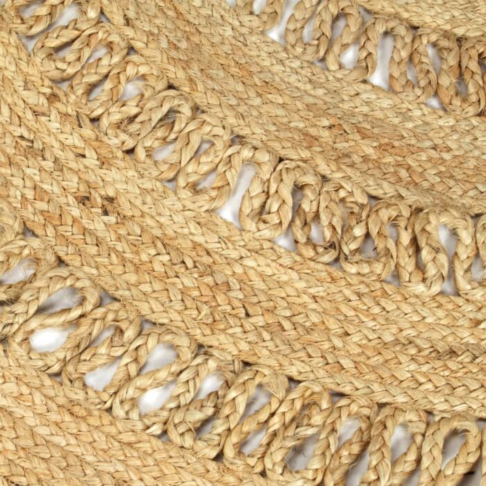 Tapis fait à la main Jute tressée 210 cm – Image 3