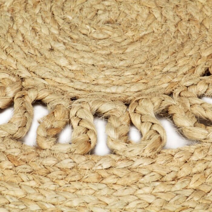 Tapis fait à la main Jute tressée 210 cm – Image 4