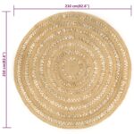 Tapis fait à la main Jute tressée 210 cm – Image 5