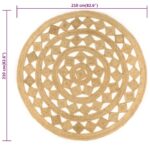 Tapis fait à la main Jute tressée 210 cm – Image 5