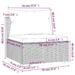 Salon de jardin 4 pcs avec coussins Résine tressée Marron – Image 6