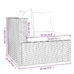 Salon de jardin 4 pcs avec coussins Résine tressée Noir – Image 4