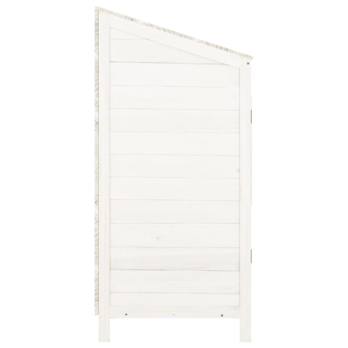 Remise de jardin Blanc 55x52x112 cm Bois de sapin solide – Image 3