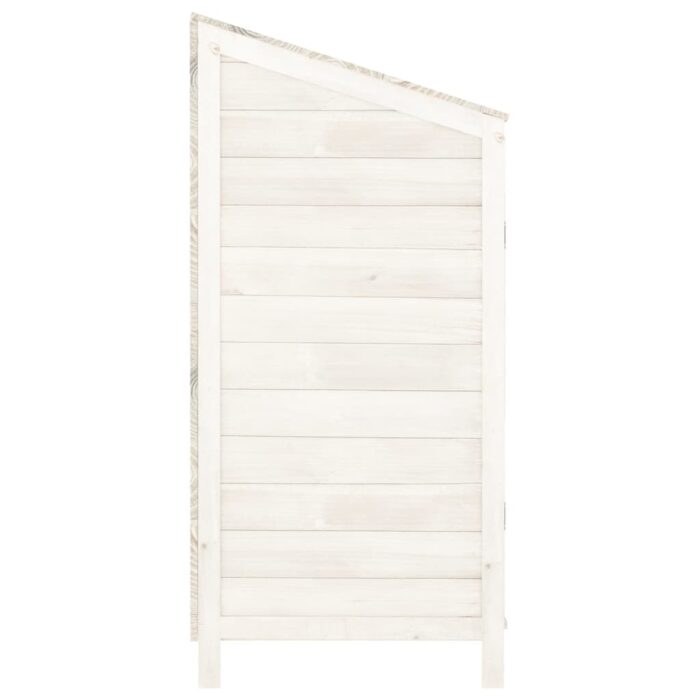 Remise de jardin Blanc 102x52x112 cm Bois de sapin solide – Image 3