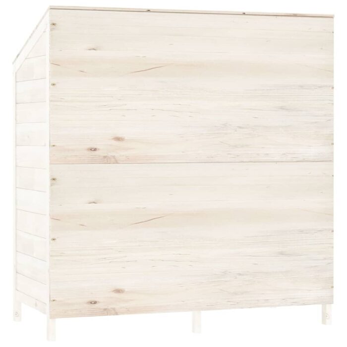 Remise de jardin Blanc 102x52x112 cm Bois de sapin solide – Image 4