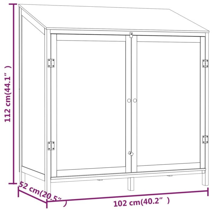 Remise de jardin Blanc 102x52x112 cm Bois de sapin solide – Image 5