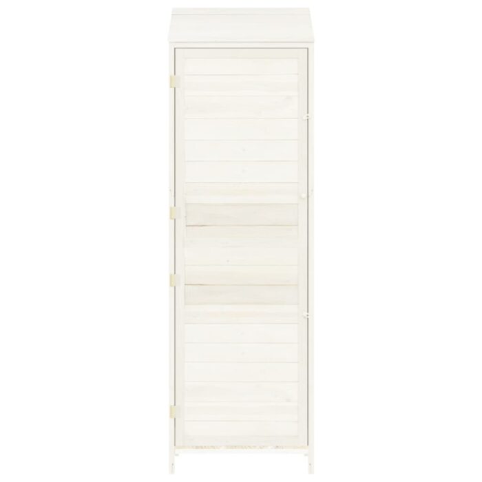 Remise de jardin Blanc 55x52x174,5 cm Bois de sapin solide – Image 2