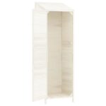 Remise de jardin Blanc 55x52x174,5 cm Bois de sapin solide – Image 5