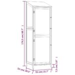 Remise de jardin Anthracite 55x52x174,5 cm Bois de sapin solide – Image 6
