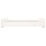 Tiroirs de lit 2 pcs blanc Bois de pin massif – Image 3